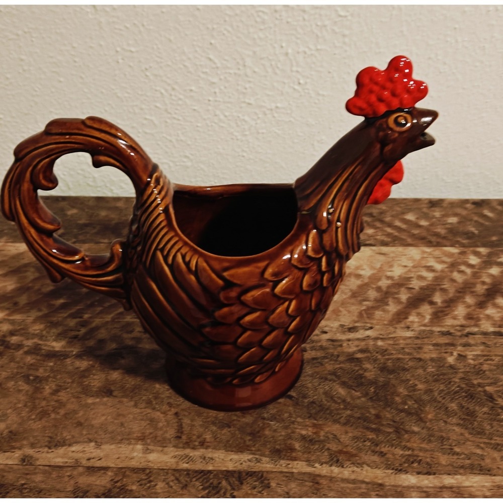 Vintage haeger pottery Rooster Pitcher